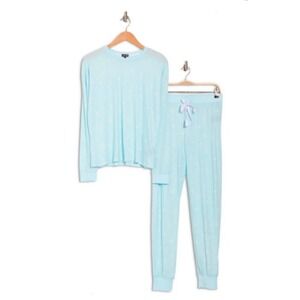 NWT Cozy Zoe L Long Sleeve Aqua Stars Pajama Set 92150